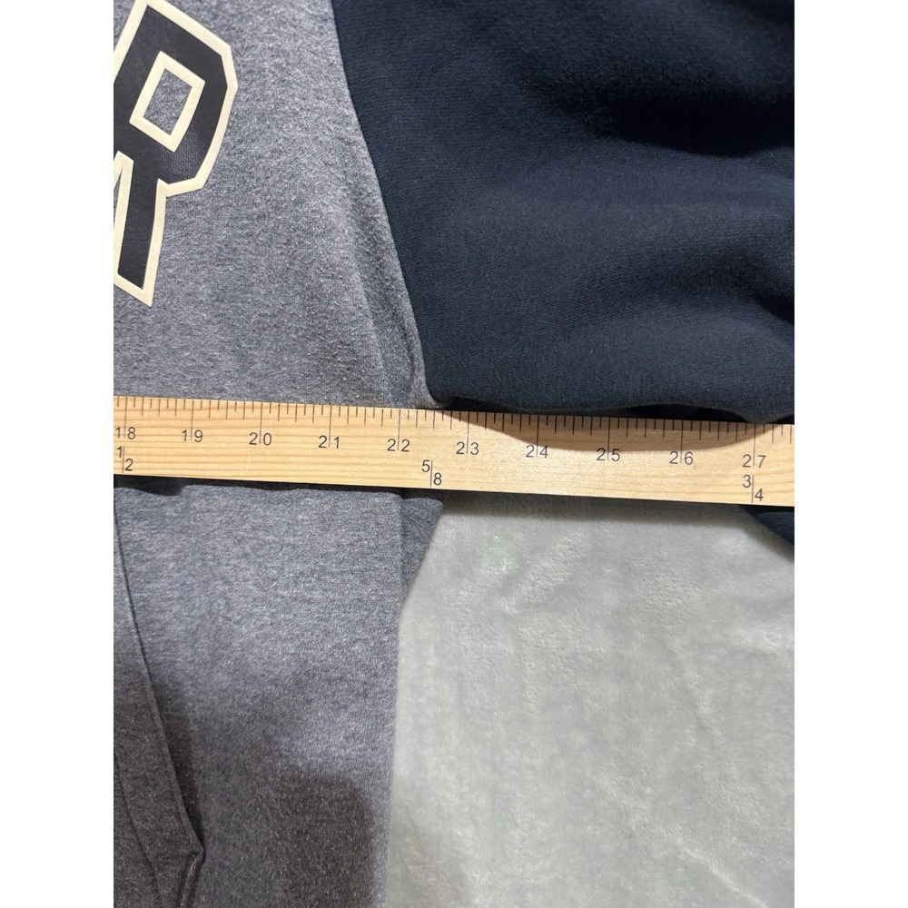 Nike Air Spellout Hoodie Men's M Gray Colorblock Logo Hooded Drawstrings Y2K - Picture 5 of 7